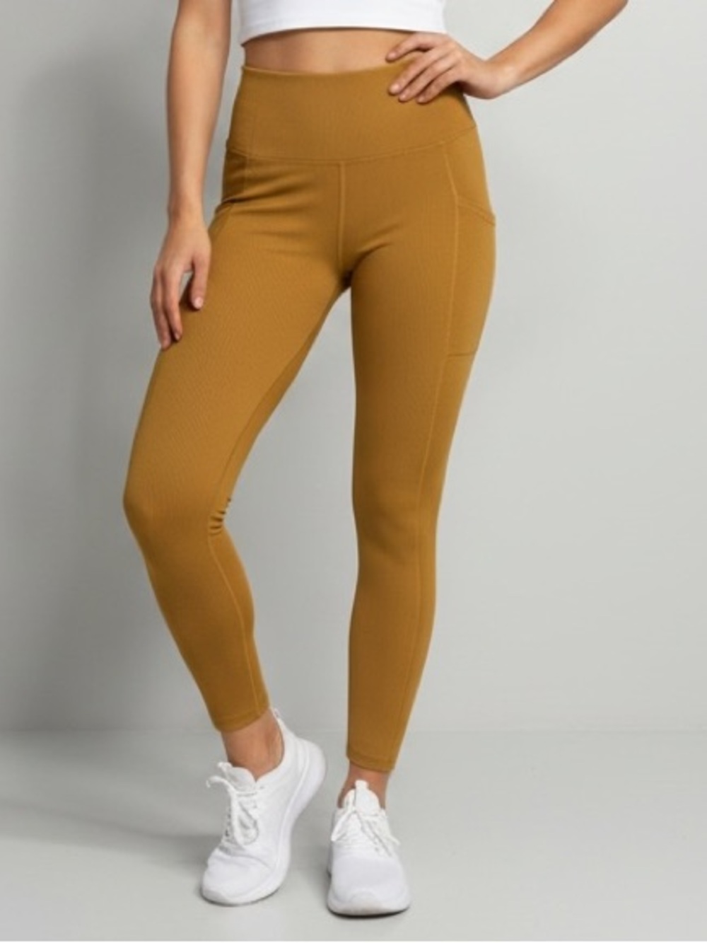 RBX Ribbed Leggings in Mustard